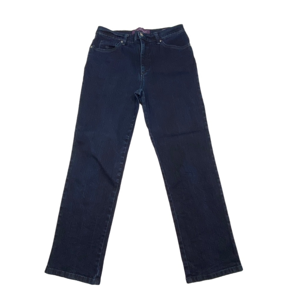 Gloria Vanderbilt Straight Leg Amanda Jeans Size 10P Dark Wash Stretch